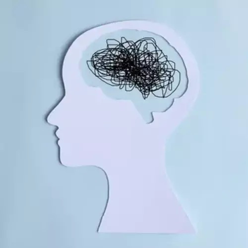 Mental health struggle or anxiety in the brain