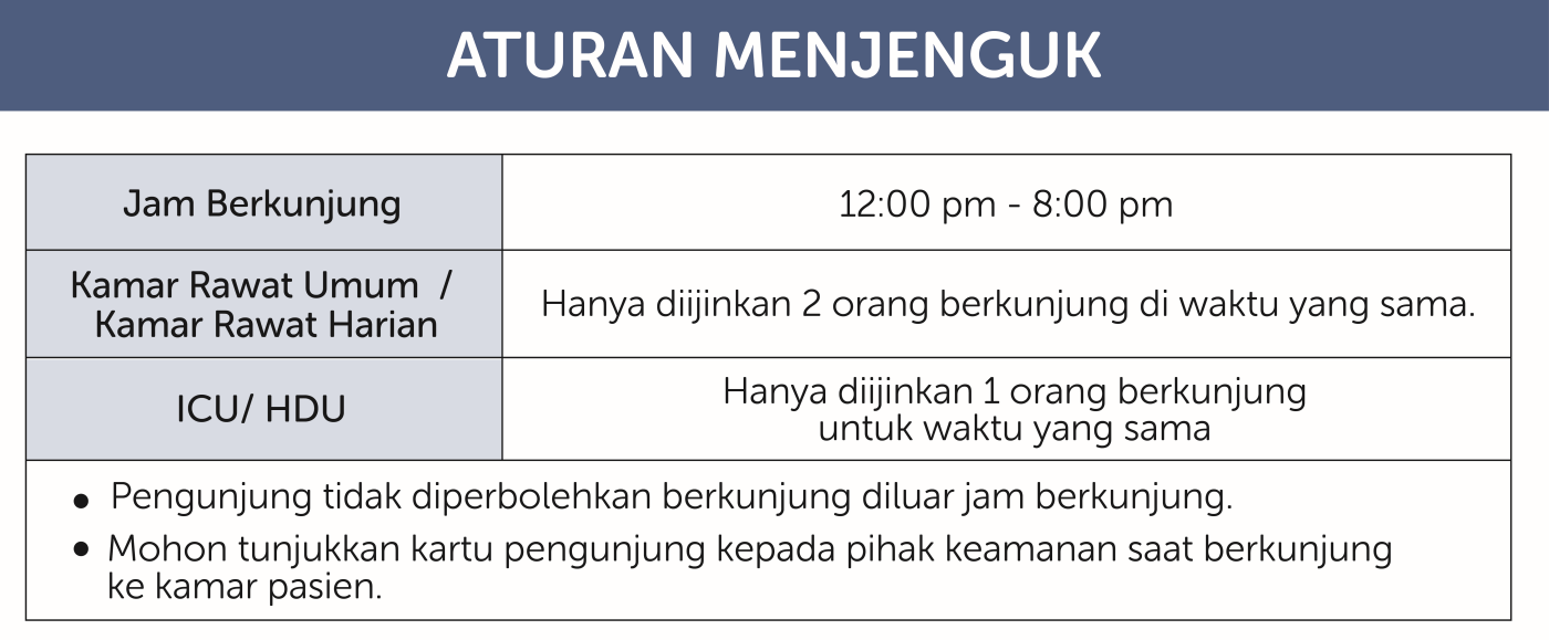 Aturan menjenguk pesakit