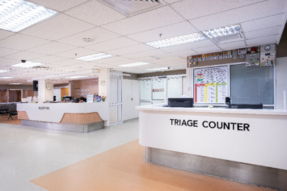 Triage counter at Gleneagles Hospital Penang
